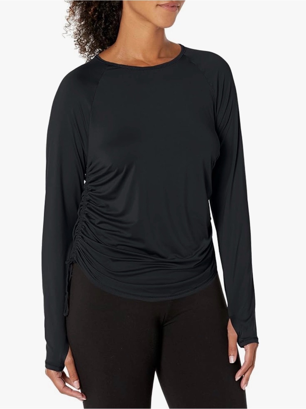 Under Armour Motion Longline Top Black Cinched Sides Women's Size 2XL